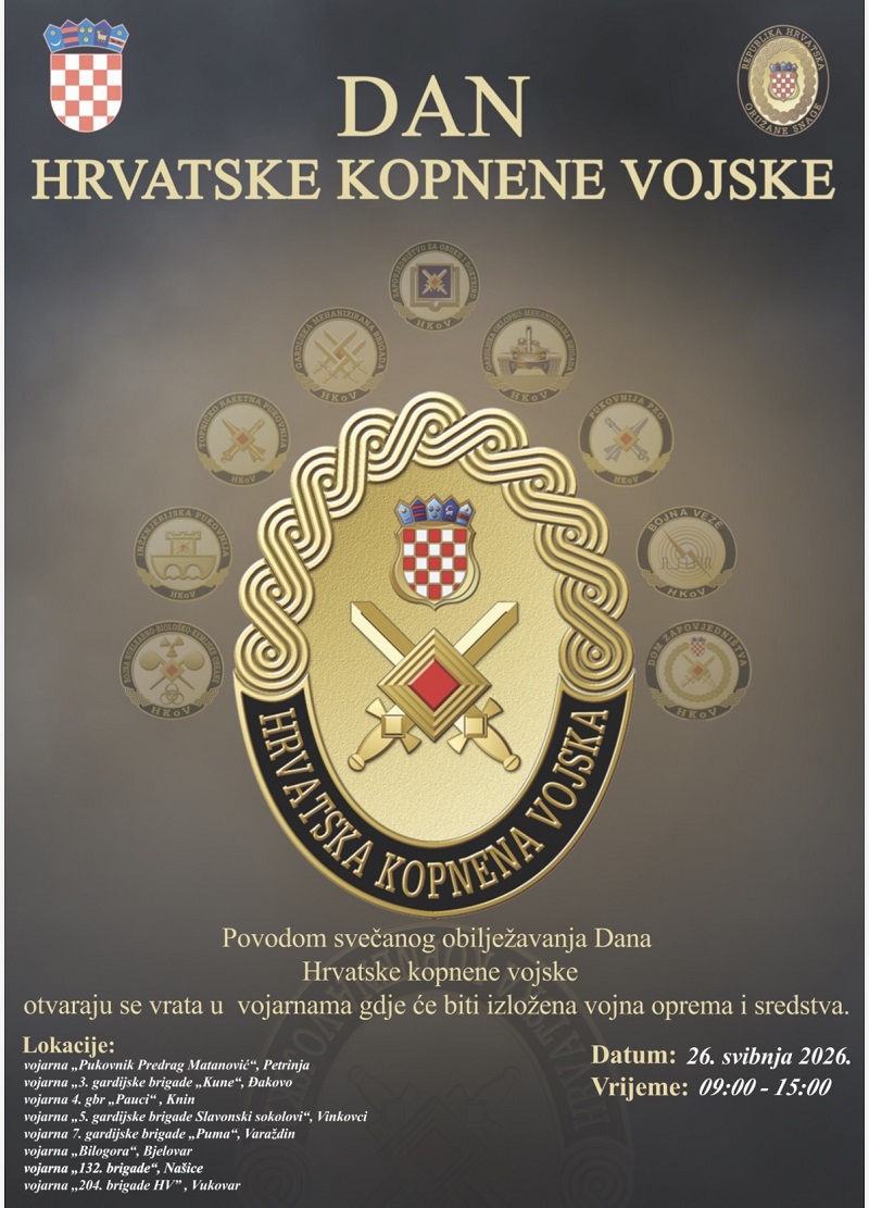 DAN HRVATSKE KOPNENE VOJSKE I DAN OTVORENIH VRATA  U VOJARNI 7. GARDIJSKE BRIGADE „PUMA“ VARAŽDIN