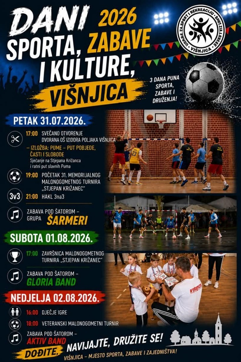 POZIV NA „DANE SPORTA, ZABAVE I KULTURE“ VIŠNJICA 2026