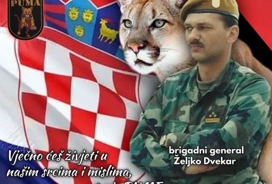 POZIV NA ODAVANJE POČASTI POVODOM 1. OBLJETNICE SMRTI  BRIGADNOG GENERALA ŽELJKA DVEKARA
